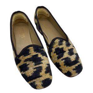 Artemis Clementine Silk Velvet Loafers Women’s 37 Hand Loomed Handmade OOAK